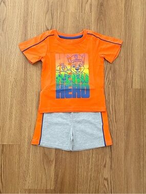 Nickelodeon Paw Patrol 2T Outfit Set Orange Tee Gray Shorts NWT